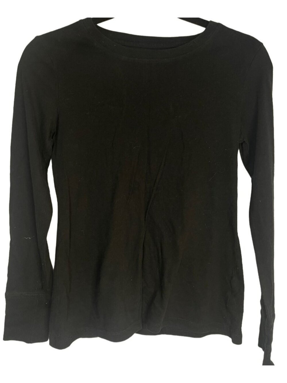 Mossimo women's petit small black long sleeve t-shirt bust 30" length 21.5" READ